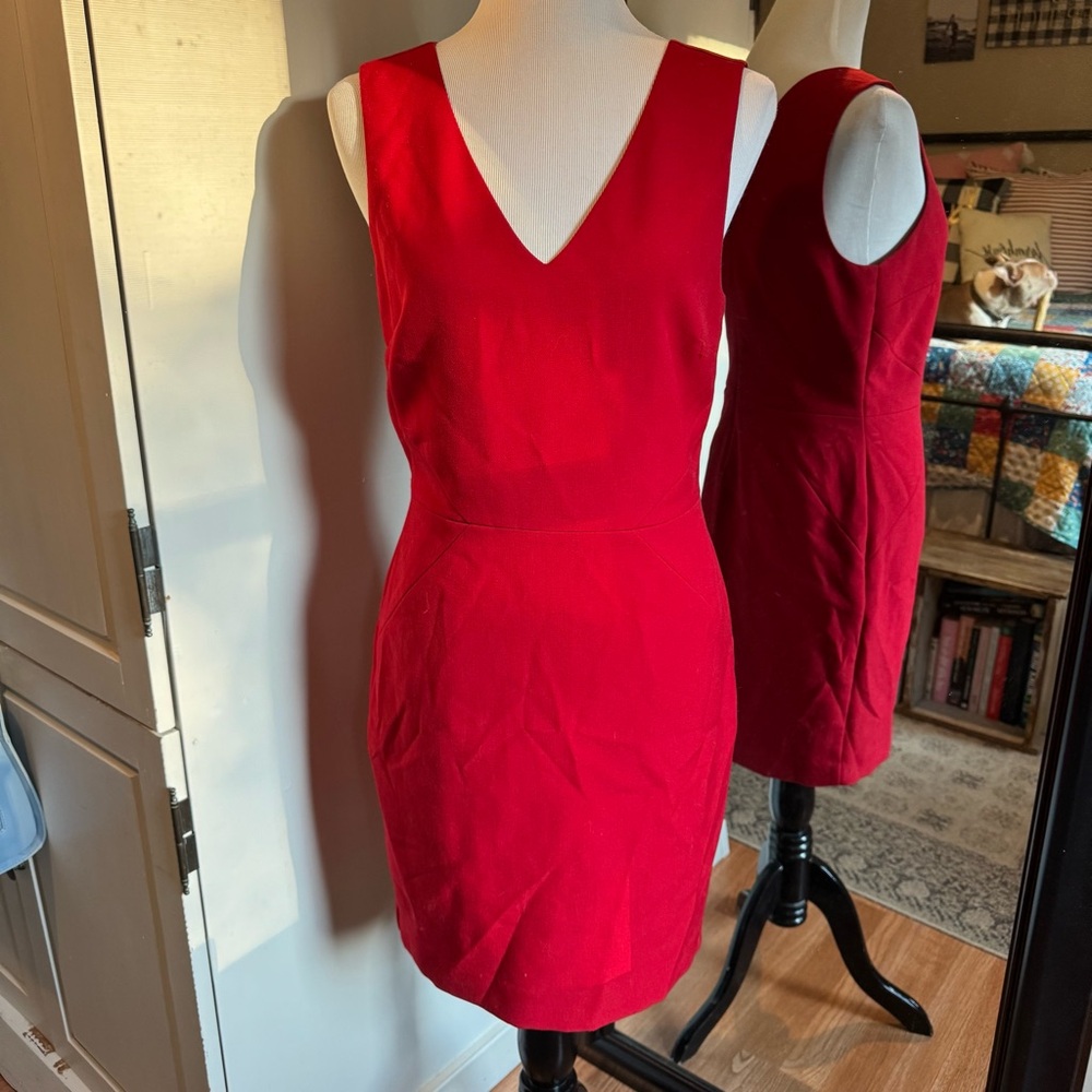 Banana Republic Petite 8 Red Dress